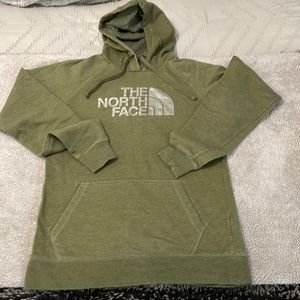 North Face Hooded Sweatshirt, Olive green, Woman medium, Gently Worn